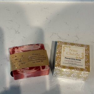Floral Orb Soap - Lavender Dream - Red and Cream (2) Bar Soaps